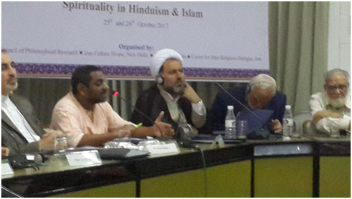 Sripad Bhakti Niskama Shanta Maharaja, Ph.D. (General Secretary, Sri Chaitanya Saraswat Institute, Bengaluru, India) delivering the talk.